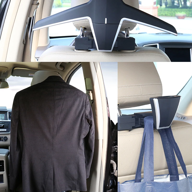 Car Clothes Hanger Multifunctional Car Seat Hook Hanger Headrest Coat Hanger High Quality Clothes Suits Holder Bear Load 20 kg