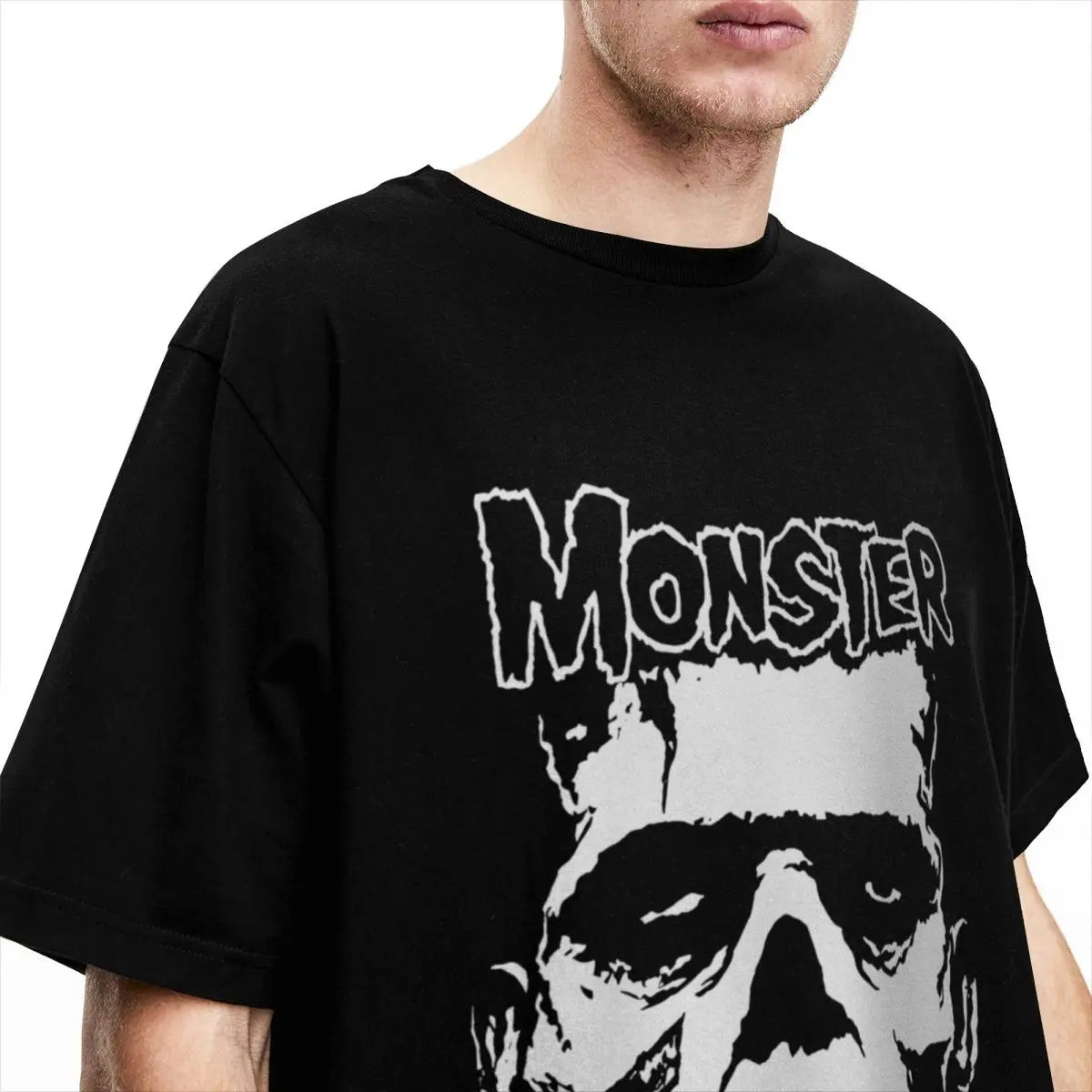 Men T Shirt Monster Frankenstein Posse T Shirts Hip Hop Summer Tees Streetwear Casual Cotton Clothing Plus Size