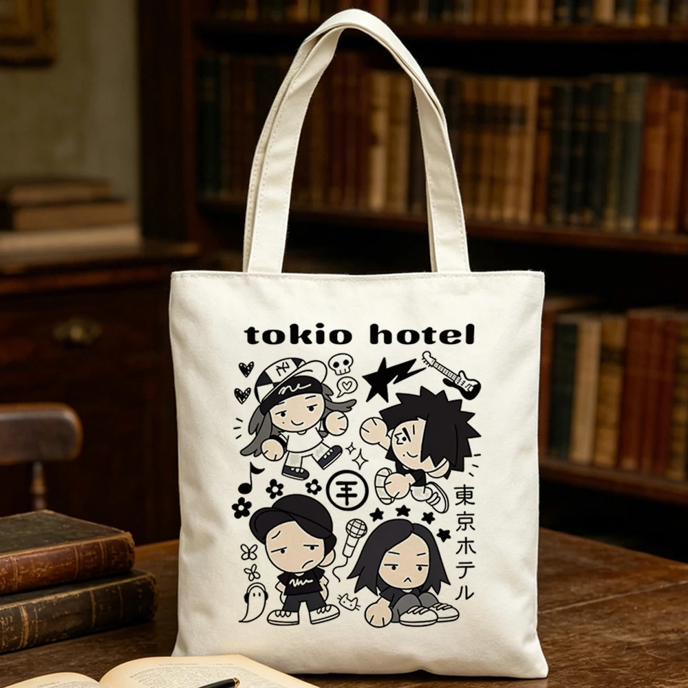 Tokio Hotel tote bag canvas  einkaufstasche grocery y2k personnalisable woman