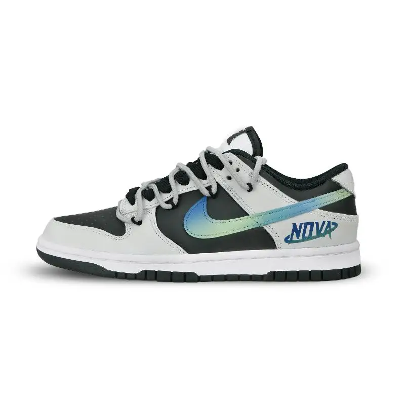 【Customize】Nike Dunk Skateboarding Shoes Unisex Low-top Blue/black/gray Sneakers shoes DD1391-100