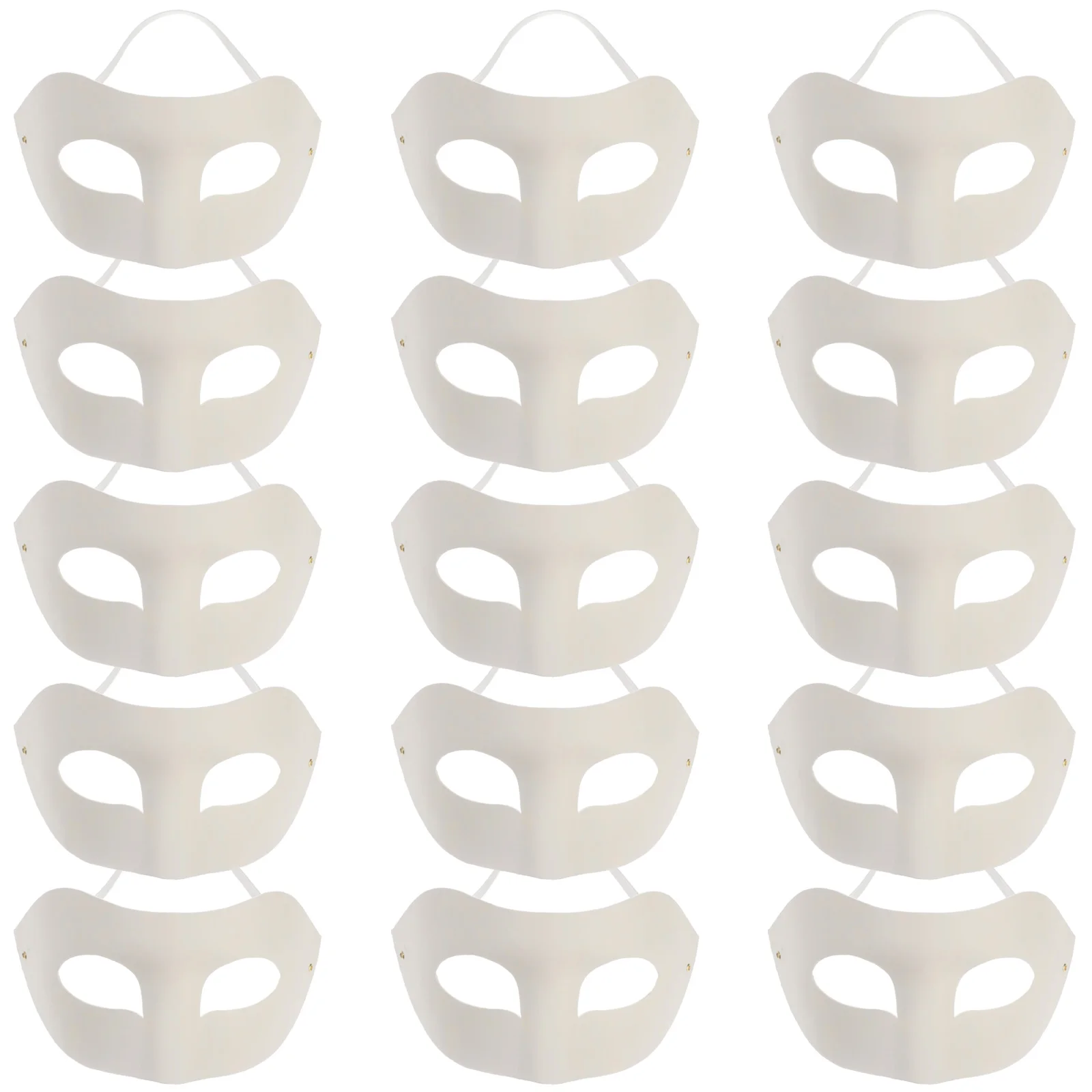 15pcs Paintable Blank Mask Paper Masks DIY Painting Masks for Halloween Masks Cosplay Party Children's Hand-painted Toy