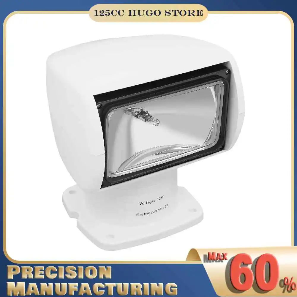 

3000LM Yacht Searchlight 12V 100W Marine Spotlight Remote Control Halogen Boat Searchlight