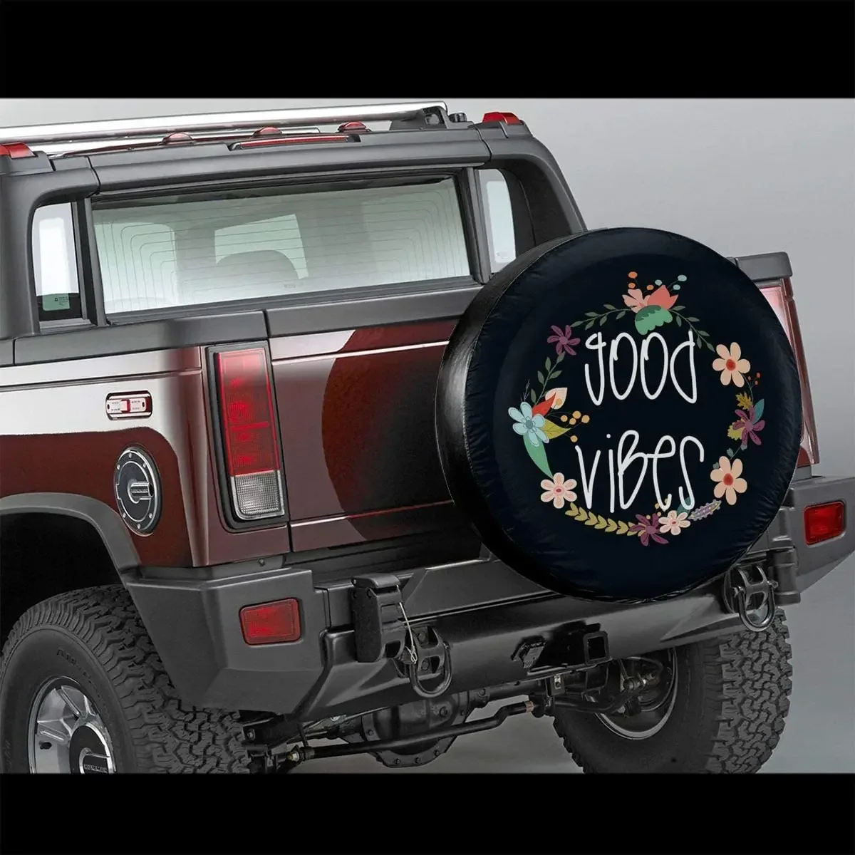 Car Spare Tire Cover Good Vibes for Car Trailer Rv Truck 14 15 16 17 Inch Waterproof and Dustproof Tire Protection Bag