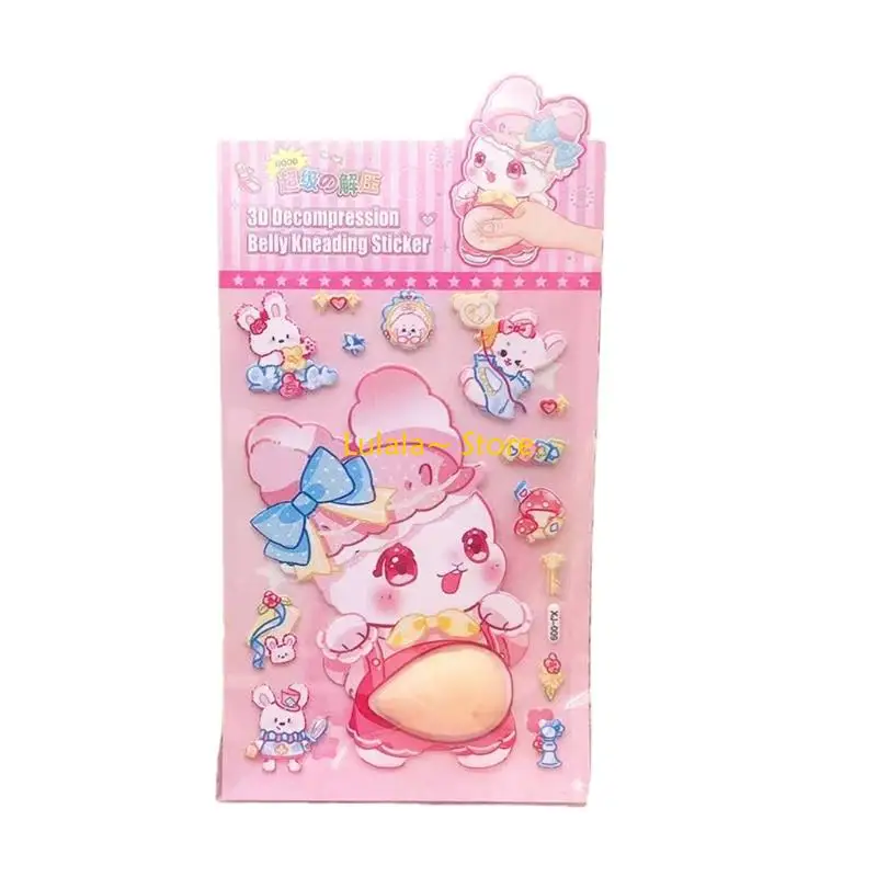 Y4QA Soft 3D Dimensional Belly Press Stickers For Office Desk Stress Relief