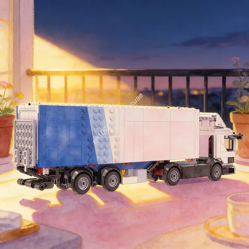 

672 детали MOC City Cargo: Модель тягача с низкой платформой, конструктор, архитектурные блоки, DIY, идея для рождественского подарка, креативный