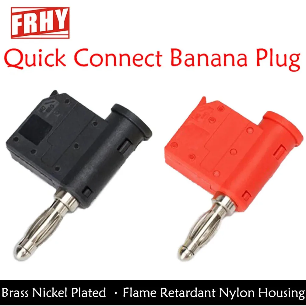 4PCS Banana Plug 4MM Stackable High Current Nickel Plated for Power Test Lead Speaker Amplifier Secure Connector Wire Terminals