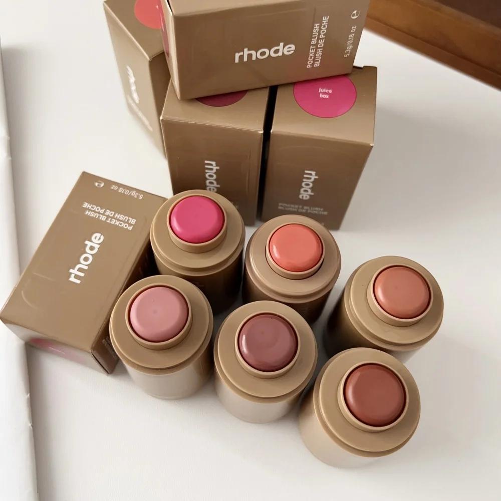 Rhode Skin Balm Jelly Bean Lip Gloss Spicy Marg Juice Box Pocket Blush Stick, Colorete en Barra de Larga Duración, Resistente al Agua, Hidratante, Lápiz Labial
