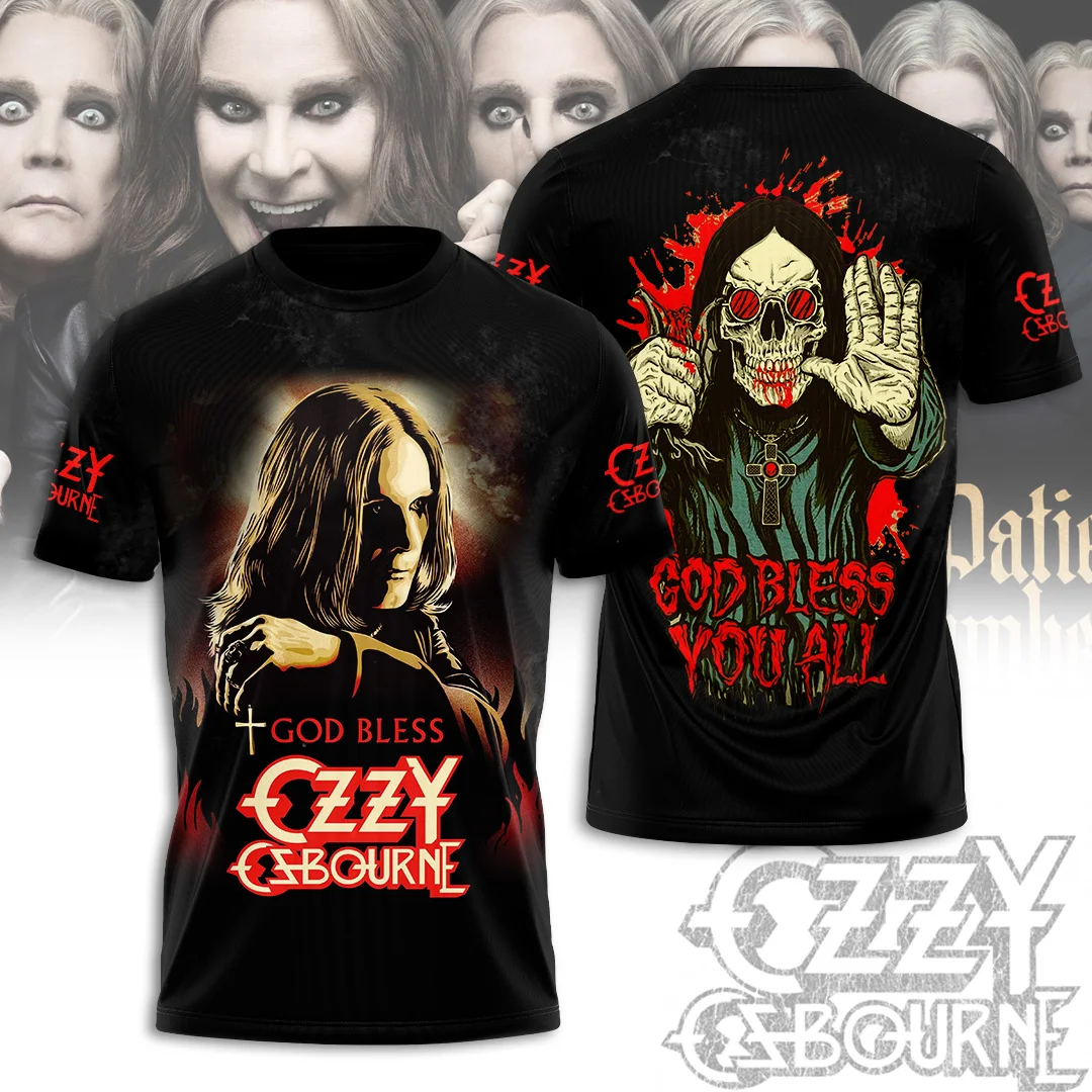 حار روك Ozzy الفرقة ثلاثية الأبعاد تي شيرت مطبوع الرجال النساء موضة الهيب هوب قصيرة الأكمام الرياضة بلوزات مستديرة العنق تيز للرجال الملابس