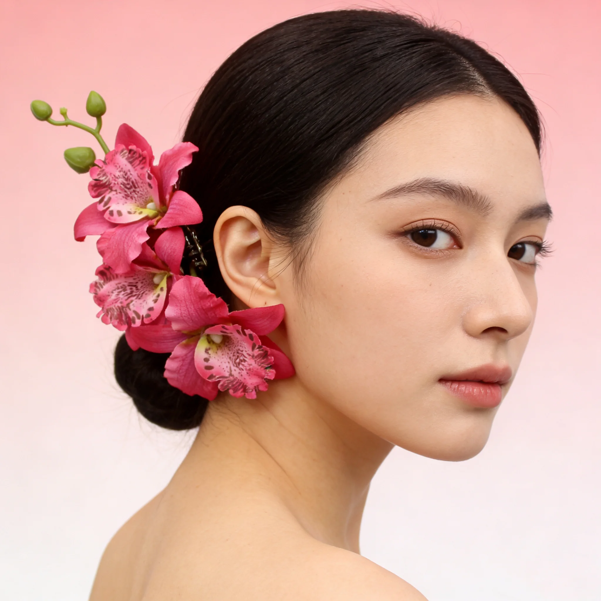Haarspangen mit künstlichen Orchideenblüten für Damen und Mädchen, Phalaenopsis-Haarnadeln, Braut-Haarschmuck für Hochzeitsfeiern