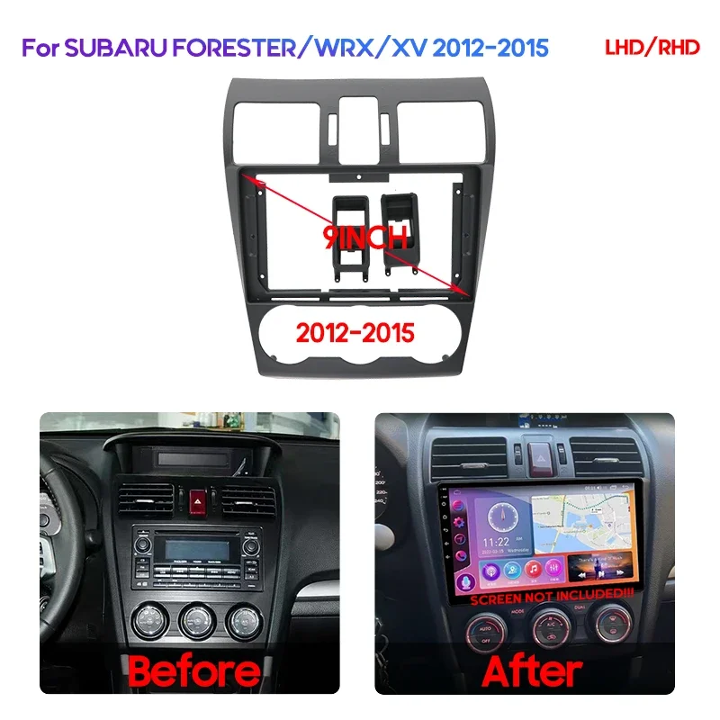 9INCH For SUBARU FORESTER WRX XV  2012-2017  Car Frame Fascia Adapter Canbus Box Decoder Android Radio Dash Fitting Panel Kit