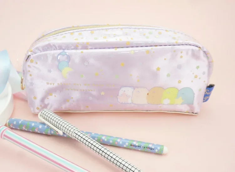 Sumikko Gurashi Cute Kawaii School Pencil Case Anime Pencil Pouch Large Pen Bag Cartoon Make Up Organizer Storage Cosmetic Bags