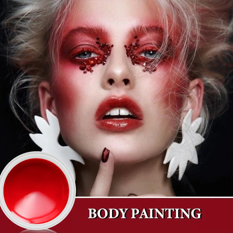 لوحة الجسم والوجه 10 جرام، سهلة الاستخدام والإزالة، غير سامة، مكياج الهالوين طويل الأمد، فن الوجه للجسم للحفلات والمهرجانات #4