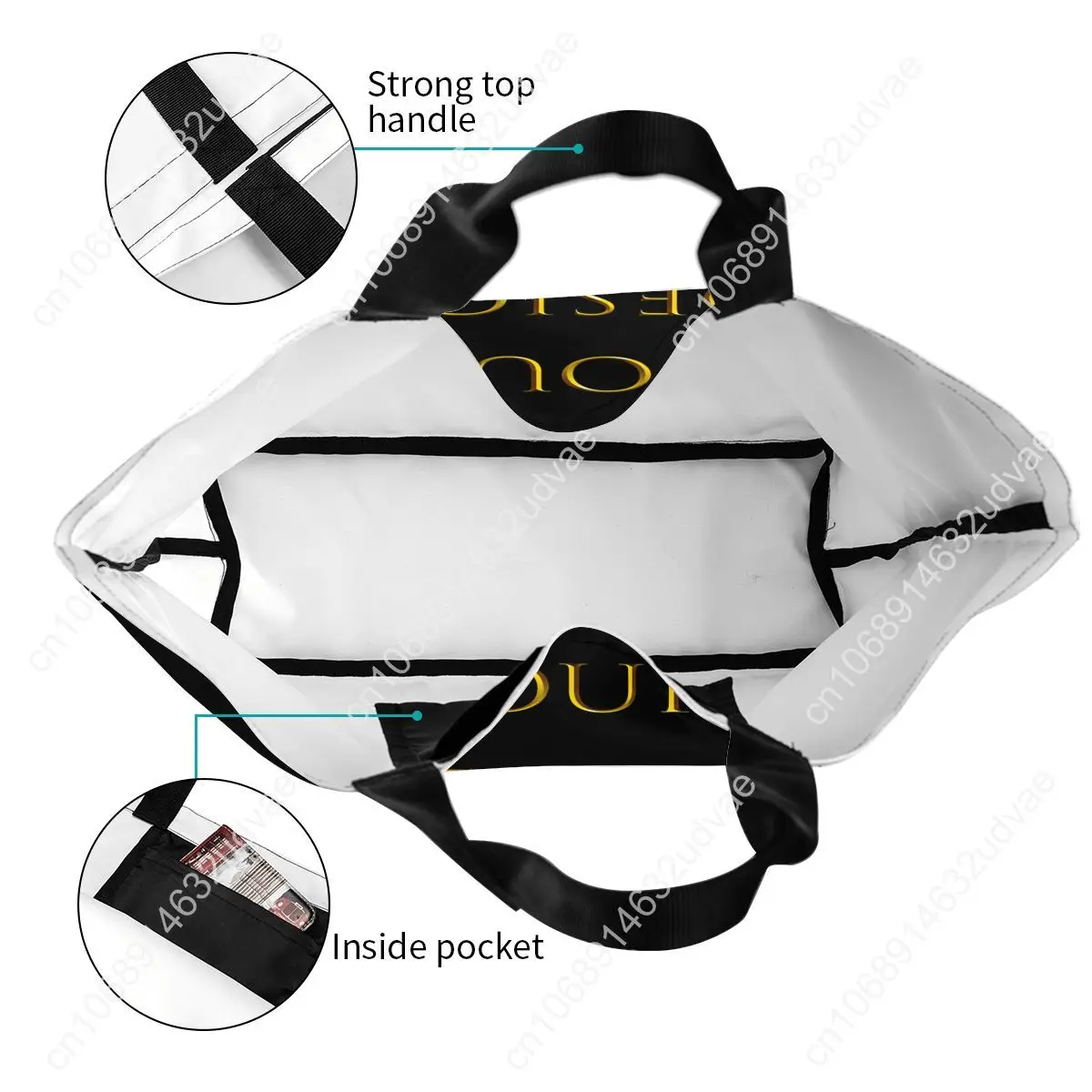 College Tote Bags for Women Large Capacity Handbags Custom Your Photo Logo Text Print Kawaii