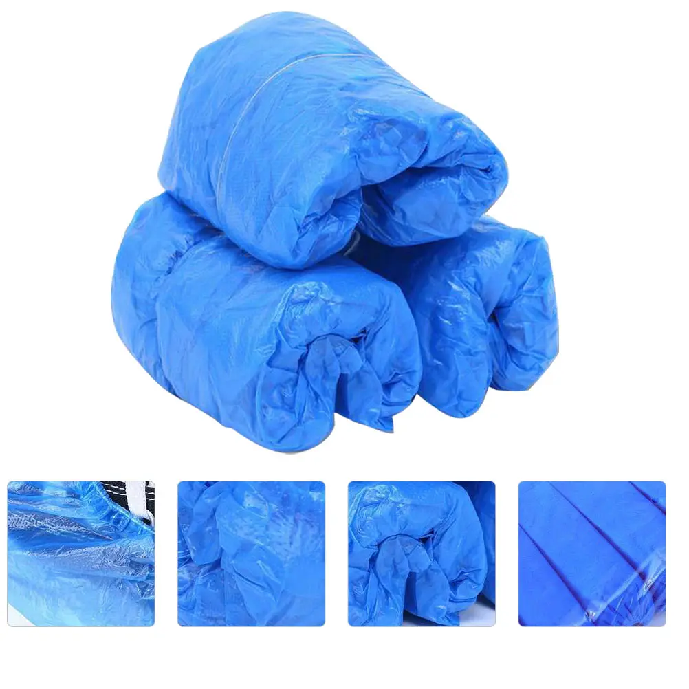 

100PCS Disposable Covers Waterproof Non slip Dustproof PE Material Non Skid Shoe Covers Breathable Home Supplies