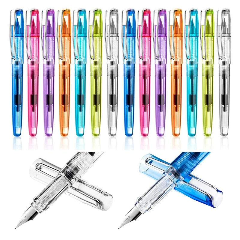 16 Pen Refillable Disposable Pen For Writing Fine Tip Signature Ink Pen Piston Filler Pen For Drawing