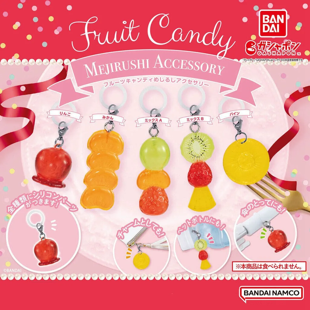 Bandai-Colgante de caramelo de fruta simulada, modelo de figuras de acción, colgante de paraguas Gashapon, accesorios para bolso, oficial genuino