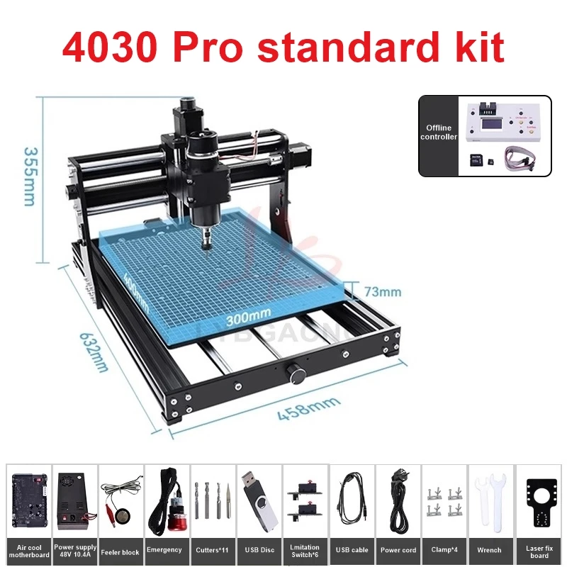 LY 4030 Pro CNC Engraving Cutting Machine 500W Spindle Compatible For Wood Acrylic Stainless Steel Leather Ceramic Plastic