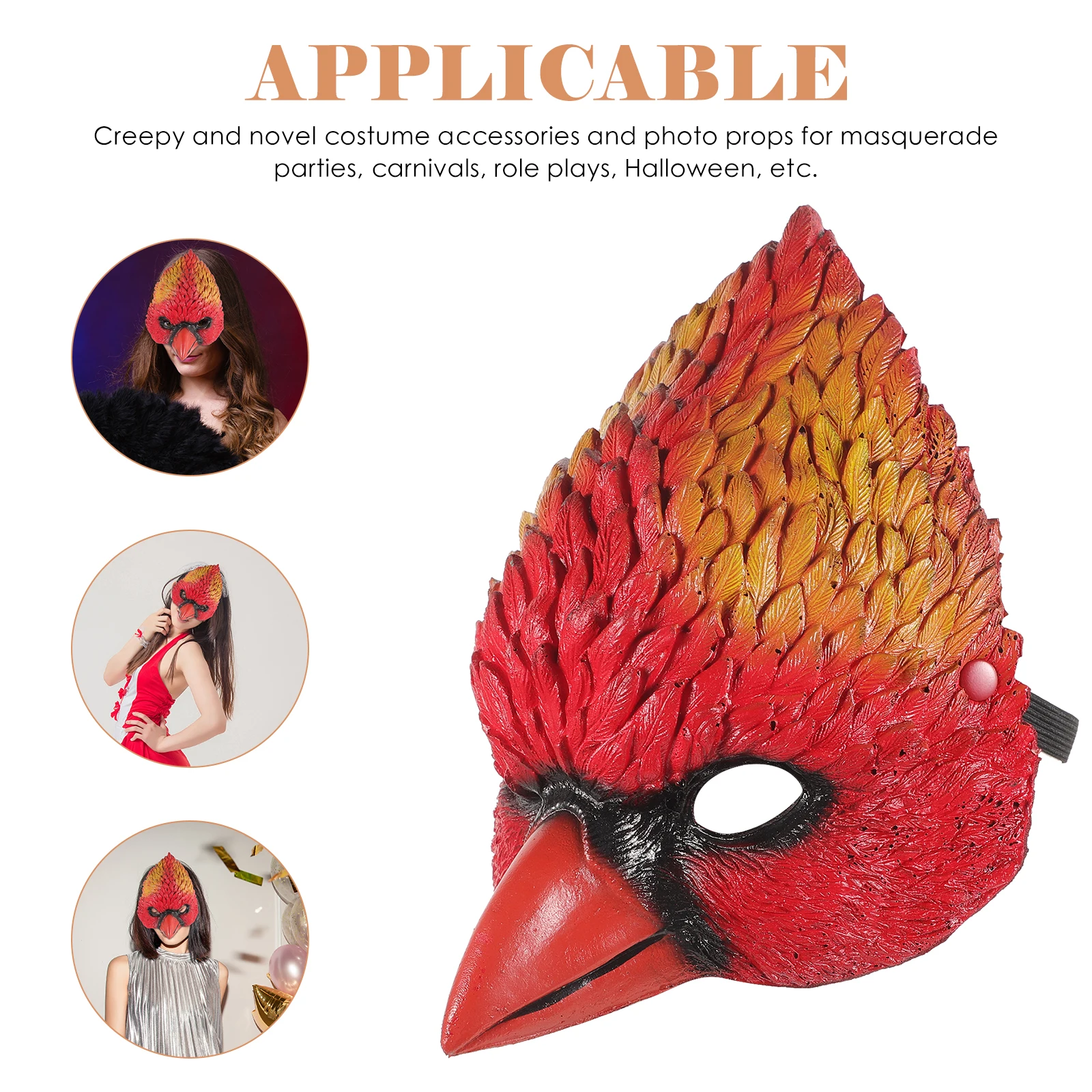 

1 pc Animal Head Bird Face Costume Carnival Party Halloween Wearable for Adults Kids Red Hamster Cosplay Accessory Lightweight