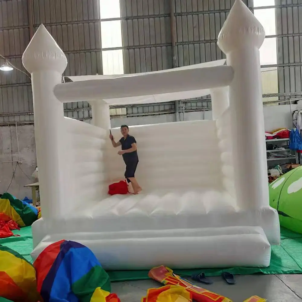 White Bounce House Inflatable Bouncy Castle Blow Up Moonwalk Jumping Bouncer Houses Adult and Kids Jumper