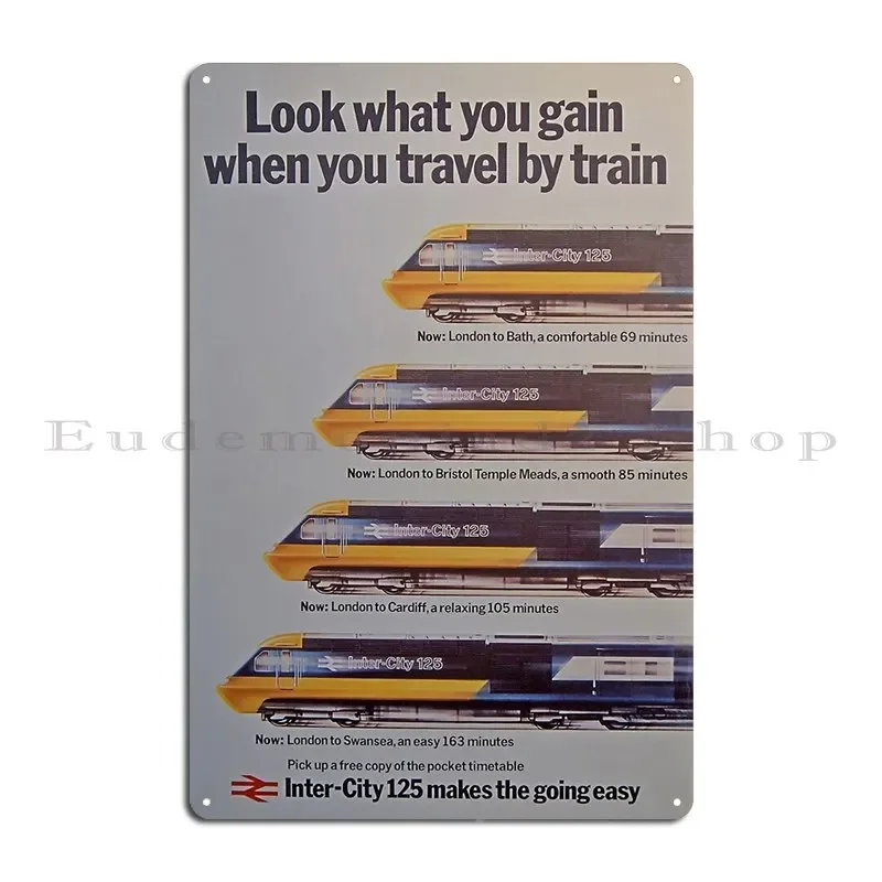 Póster promocional de la ciudad Hst del Rail británico de los años 70, pintura de letrero de Metal, cine personalizado, garaje, Club, cartel de estaño