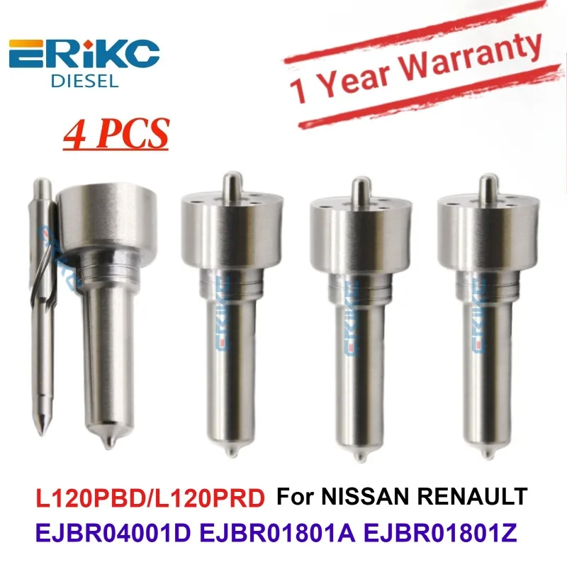 

4 шт. распылительная форсунка L120PBD, автоматическая топливная форсунка Common Rail L120PRD для NISSAN RENAULT EJBR04001D EJBR01801A EJBR01801Z
