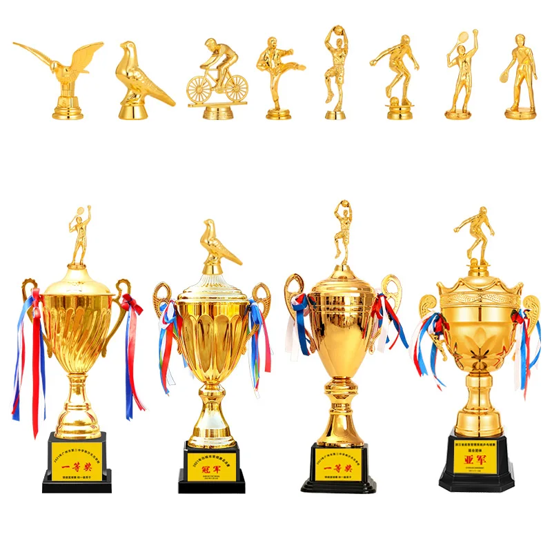 Customizable Trophy of Champions Trophy, Commercial Covered Metal Trophy, Football Trophy, Medal Souvenir Cup, Big Cup