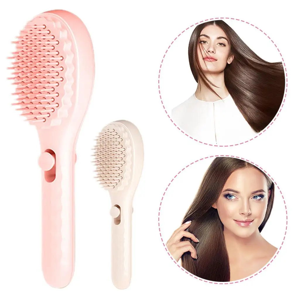 Self-Cleaning Hair Brush Anti-Static Massage Comb Retractable Styling Massager Tool Brushes Detangling Rotating Scalp Combs X8C6