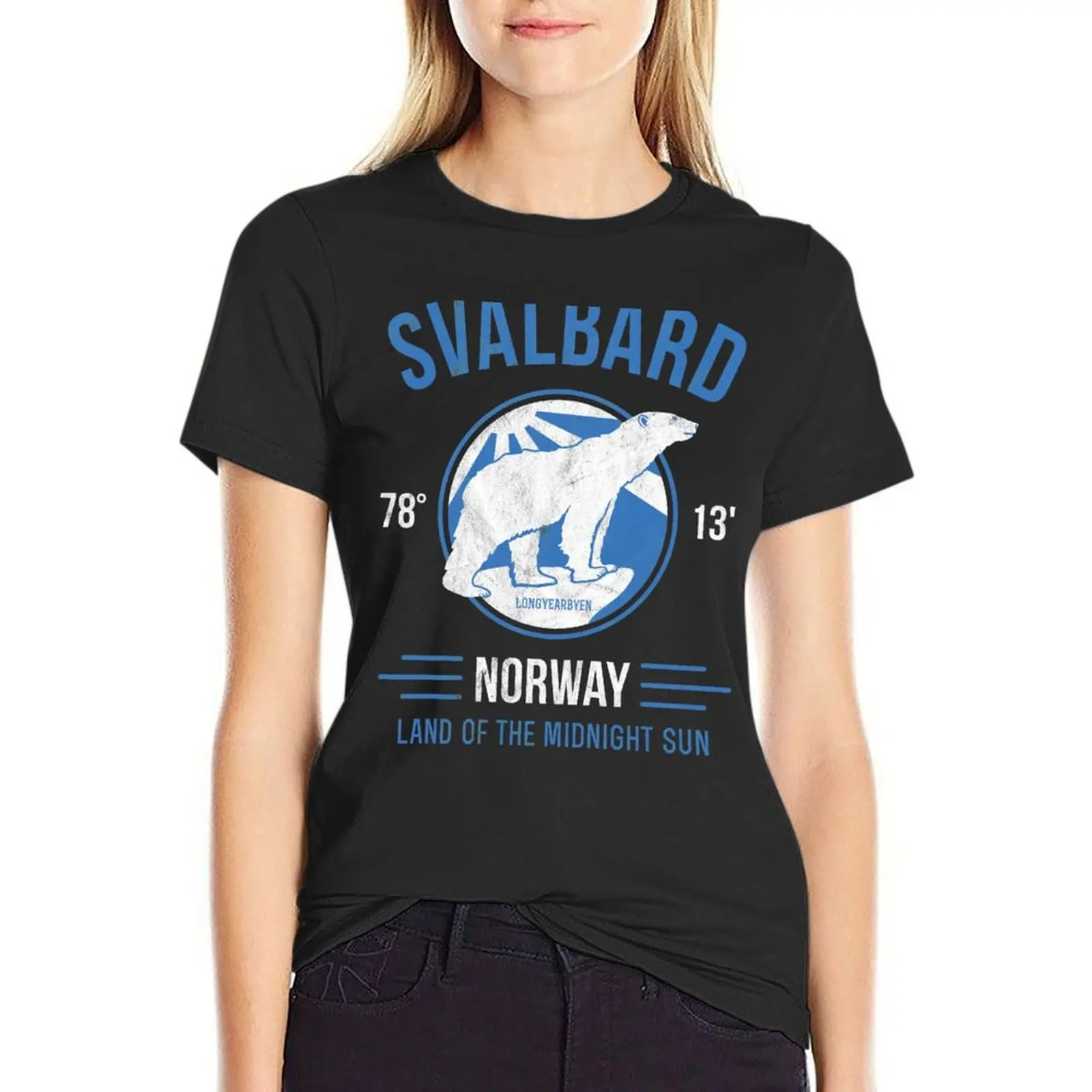 Svalbard Polar Bear - Midnight Sun in Norway T-Shirt lady clothes funny shirts graphic tees ariat shirts for Women