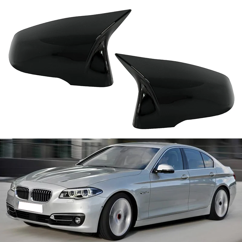 Rearview Side Mirror Cover Trim for -BMW X1 F48 X2 F39 F46 F45 F49 F52 G39 2 Series Touring Side Mirror Caps Black