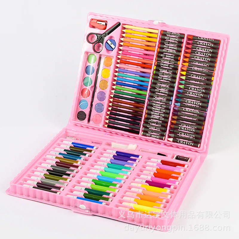 

150 Student Painting Set Gift Boxes for The Start of The School Season, Including Art Supplies and Plastic Holiday Brushes