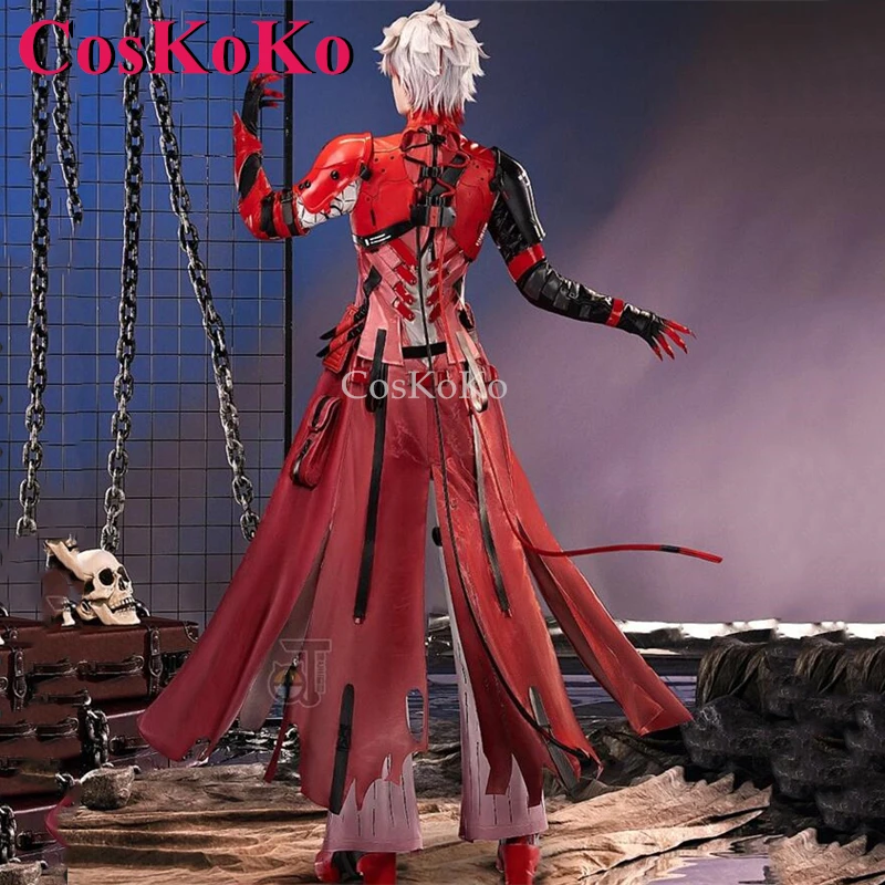 CosKoKo Scar Cosplay Game Wuthering Waves Costume Fashion Red Uniforms Full Set Halloween Party Role Play Clothing S-XXL New