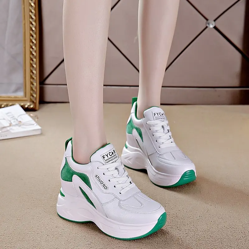 Wedge Platform Sneakers New Plus Size Casual Sport Shoes Ladies Lace-up Mesh Breathable Women Vulcanized Shoes Tennis Female Y2k