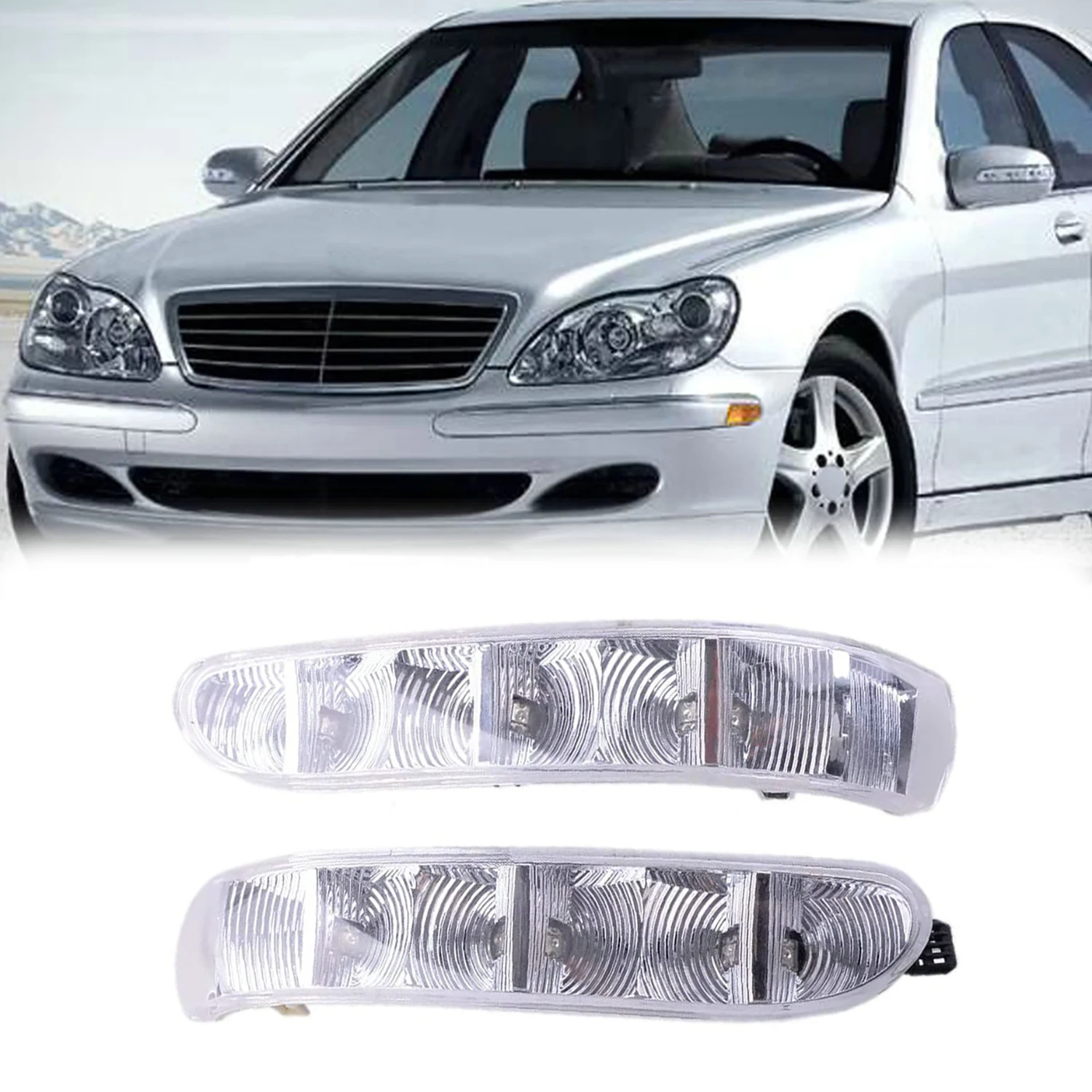 2pcs 2208200521 2208200621 L+R Side Set Door Side Mirror Turn Signal Lights For Mercedes-Benz S Class S350 W220 W215 CL55 CL500