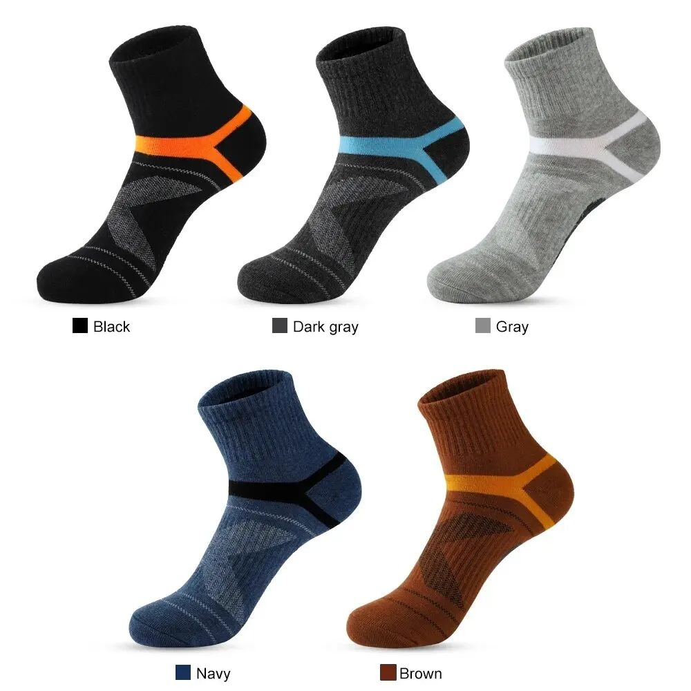 3 Pairs High Quality Men Socks Dark Grey Sports Socks Casual Soft Running Four Season Absorb Sweat Breathable Male Sock