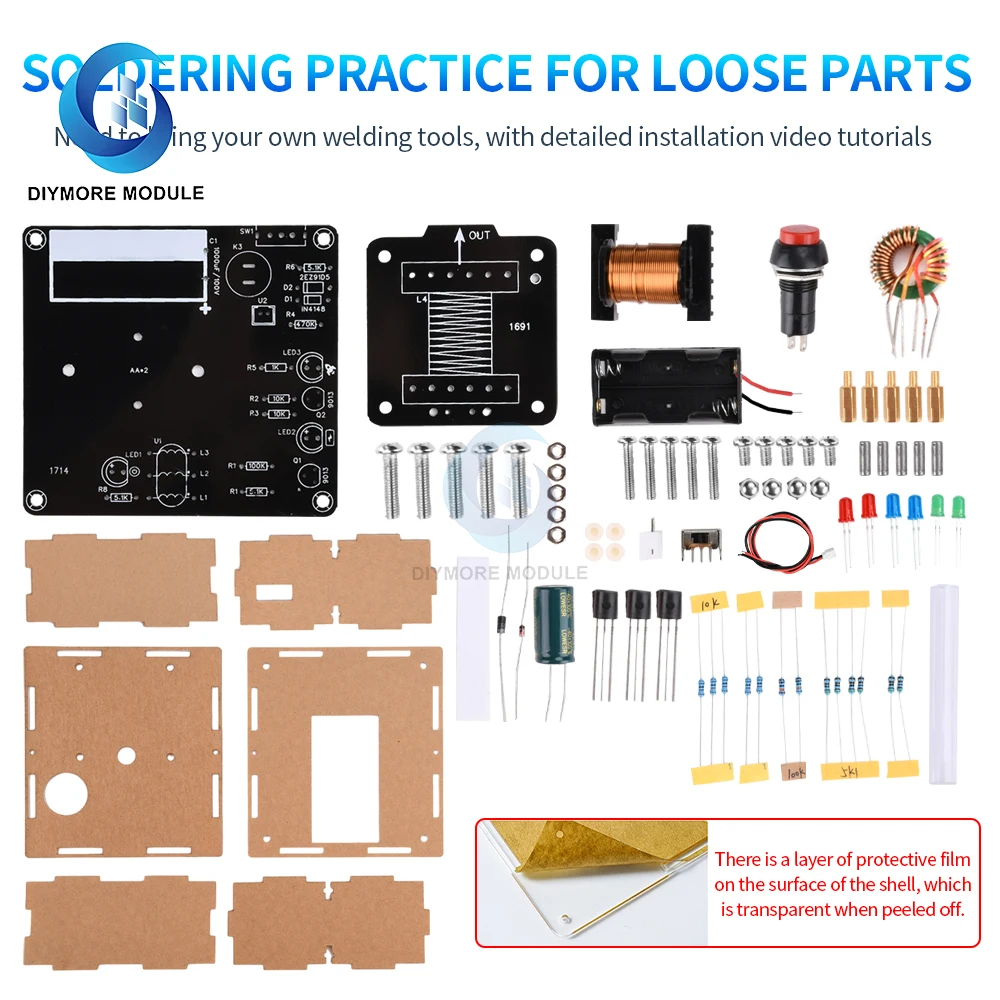 DC3V Hoogspanning Elektromagnetisch Kanon DIY Kit Coil Boosting Module Laspraktijk Elektronische Wetenschapsexperiment Onderdelen
