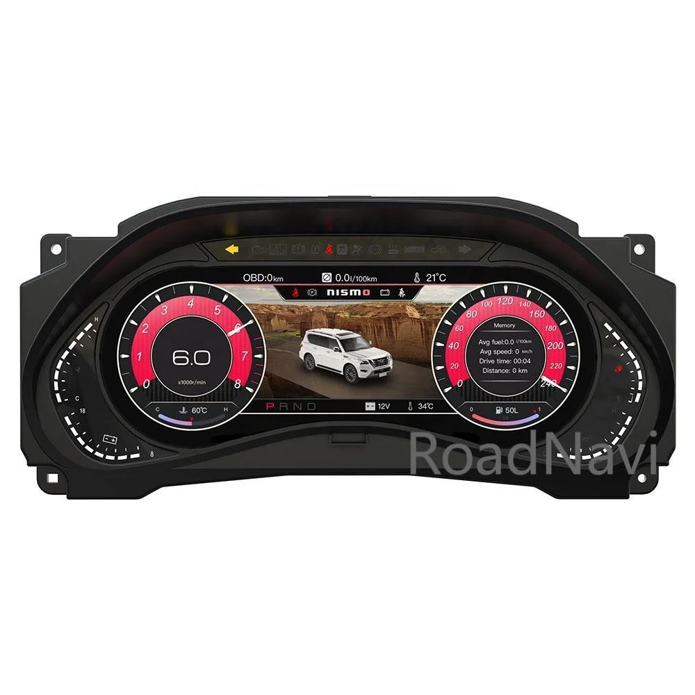 RoadNavi لوحة سيارة أداة عداد السرعة الرقمي لنيسان أرمادا باترول Y62 QX80 QX56 2010 - 2024