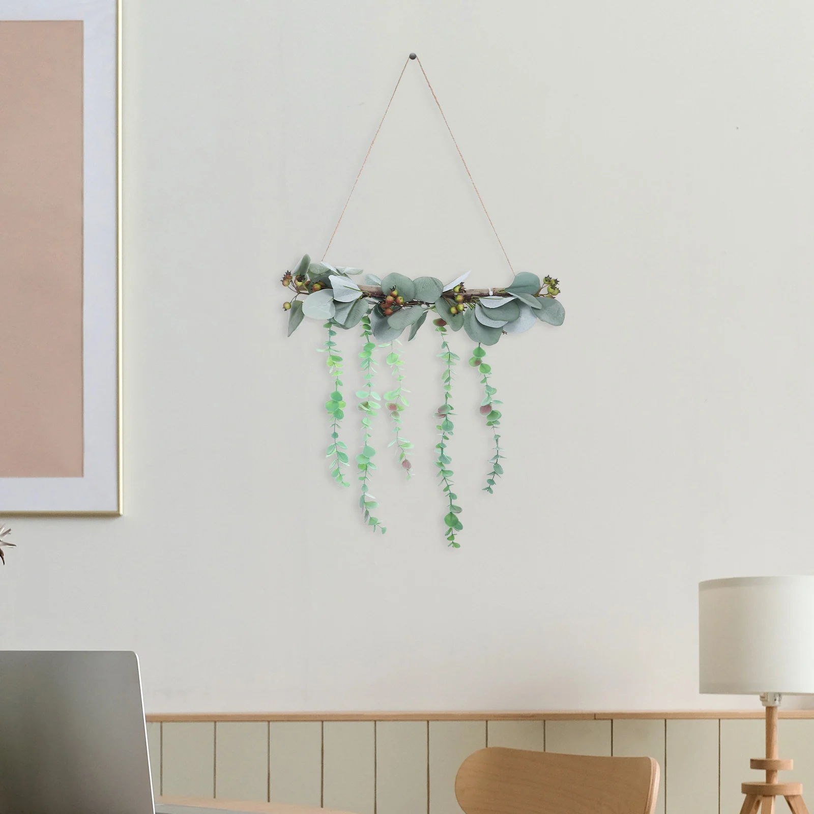 

Artificial Faux Green Leaves Garland Decor Simulation Plant Fake Hanging Vine Wedding Holiday Eucalyptus Wall Hanging