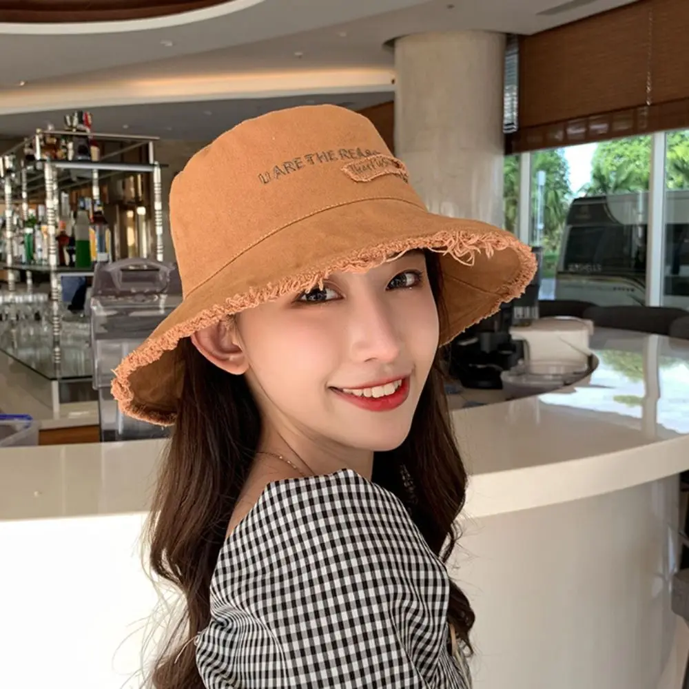 قبعات عصرية للحماية من الأشعة فوق البنفسجية واقية من الشمس قابلة للتنفس في الهواء الطلق، قبعات بلون سادة بحافة واسعة للصيف