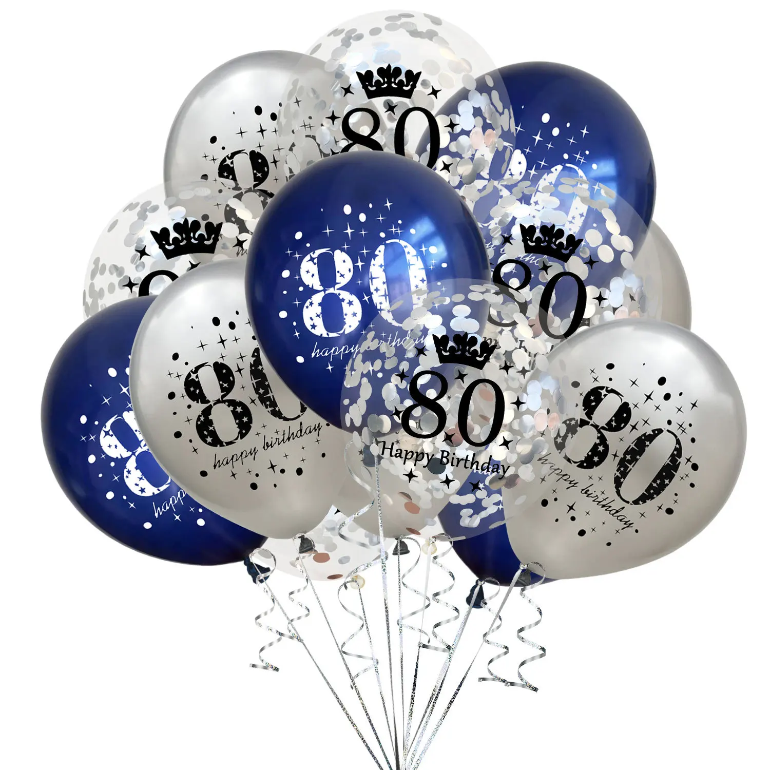 80ste Verjaardag Decoratie Mannen Marineblauw Goud Verjaardag Serviesgoed Happy 80ste Verjaardag Borden Bekers Servetten Tafelkleed Mannen 80ste
