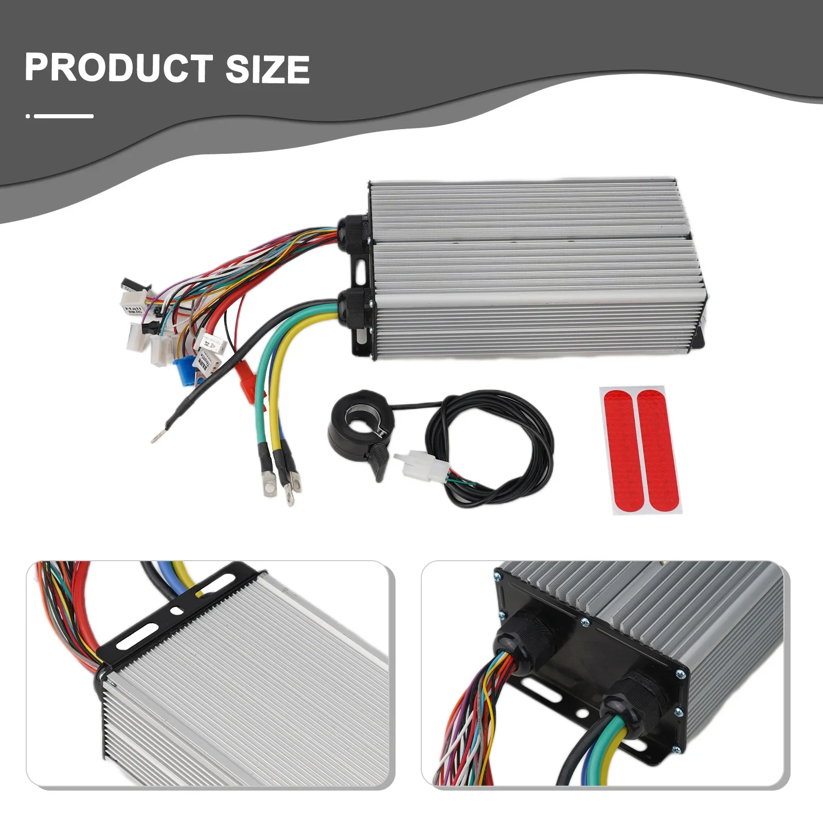 

Brushless Hub Motor Controller 3000W 48V/60V/72V 80A 24mos For E-Bike E-Scooter 24 Tube Square Wave Controller Automatic Identi