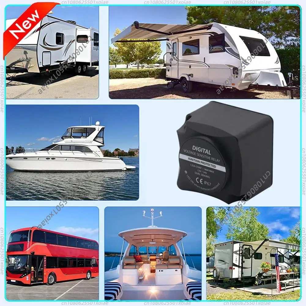 

12V 24V 125A Dual Battery System Isolator Digital Voltage Sensitive Relay Car Voltage Sensitive Relay for UTV RV