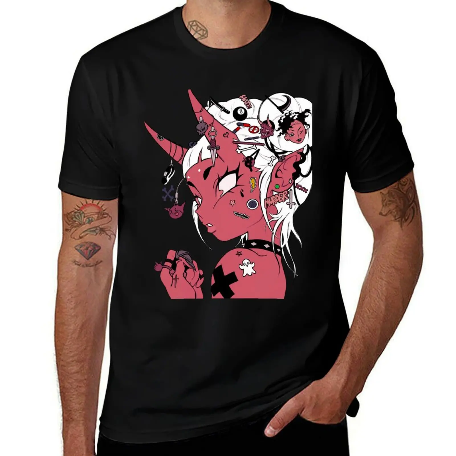 

Футболка Vaporwave Evil Girl в уличном стиле, незаменимая футболка, мужская футболка, футболки для мужчин, белая футболка