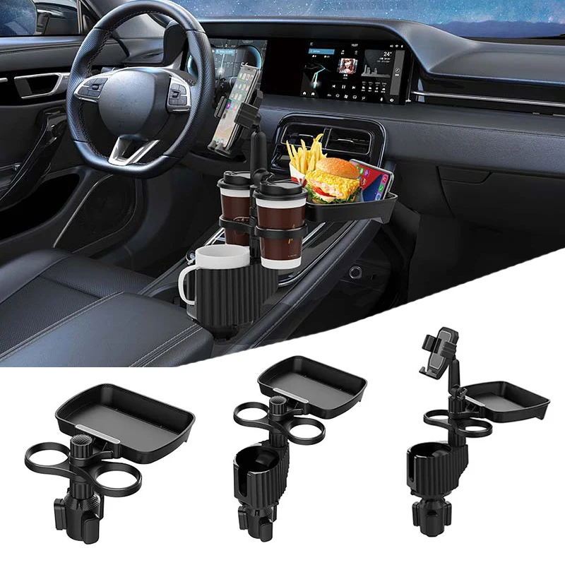 

Car Tray Table Phone Holder Car Food Table Organized Adjustable Drink Holder Car Cup Holder Tray 360 Degree Rotation