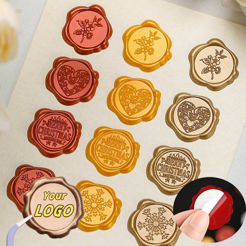 

Custom Wax Seals for Design LOGO Back Self Adhesive Tape Decorative Wedding Invitation Stamps Personalized Wax Seal Stickers