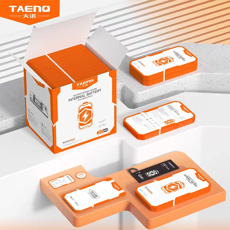 Batteria TAENO per iPhone 14 13 Pro Max 12 Plus 11 X Xs Xr 8Plus 7 8 6sPlus Sostituzione ai polimeri di litio Bateria Real-alta capacità