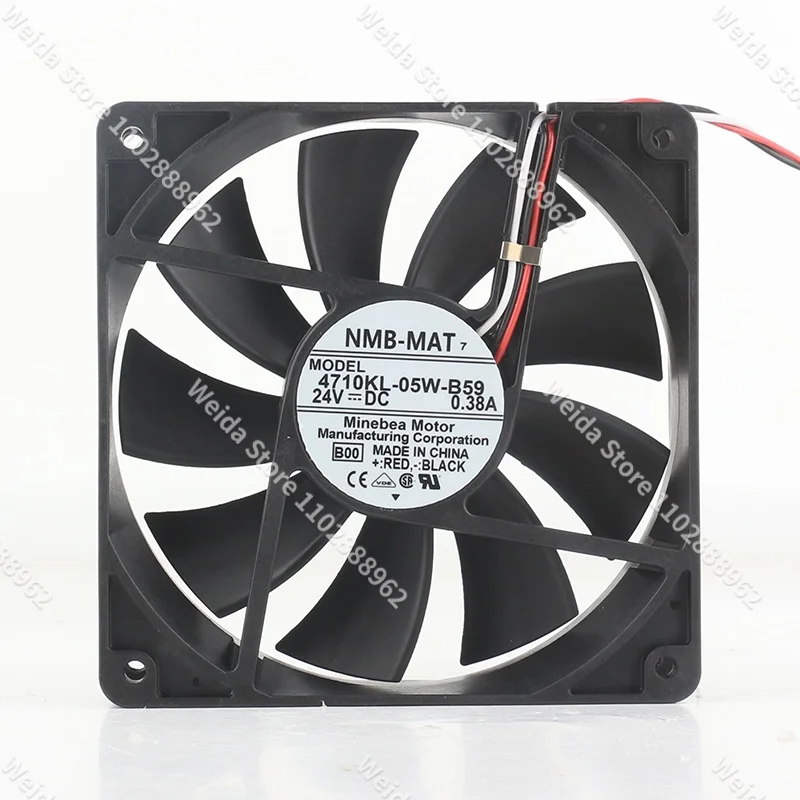 Original NMB 5V 12V 48V DC24V 0.38A AC EC 12025 120X120X25MM 12CM Three wire Shutdown alarm Inverter 4710KL-05W-B59 cooling fan