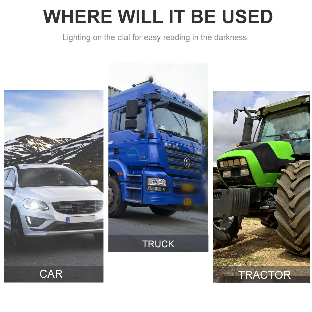 

52Mm Triple 3In1 Car Meter Oil Water Temp Gauge Temperature Pressure Sensor Universal Fit High Sensitivity Clear Dial Lighting