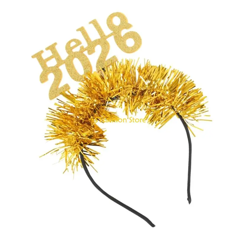 Y5GC – bandeau diadème pour nouvel an, cerceau pour cheveux, accessoires coiffure, fournitures fête vacances, cadeaux