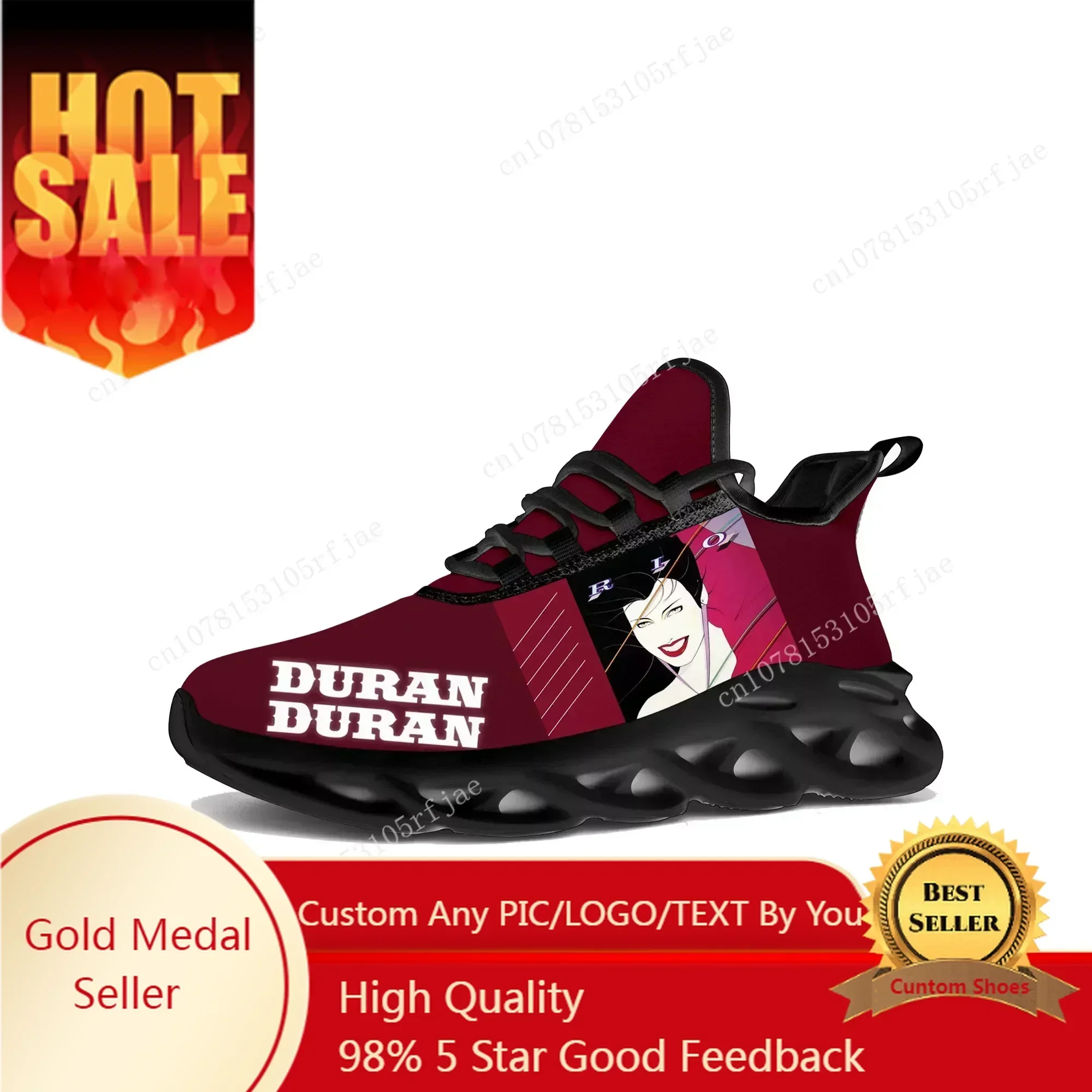 Duran Duran Flats Sneakers Mens Womens Dance Rock Band Sports Running Shoe Sneaker Lace Up Mesh Footwear Tailor-made Shoe Black