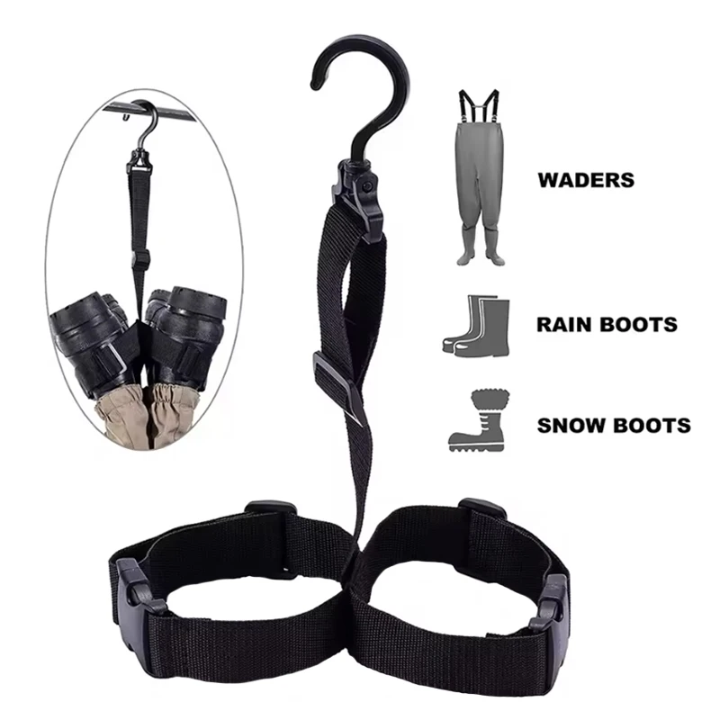 الصيد Wader الأحذية شماعات أحذية المطر شماعات حزام حزام تجفيف الرف تخزين الشتاء الصيد اكسسوارات حزام قابل للتعديل